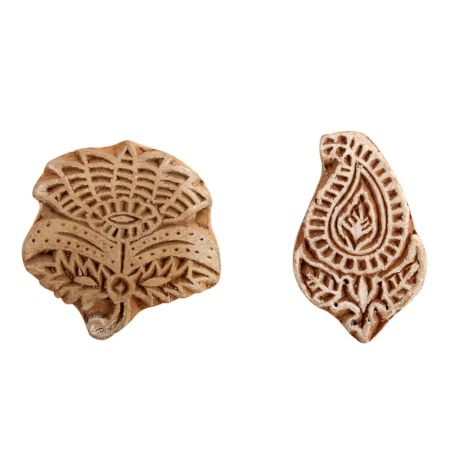 Set of 2 Piece New Mix Wooden Printing Block